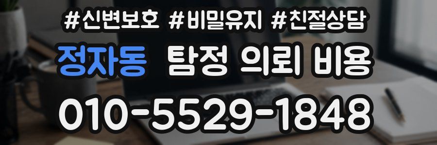 정자동 탐정 의뢰 비용