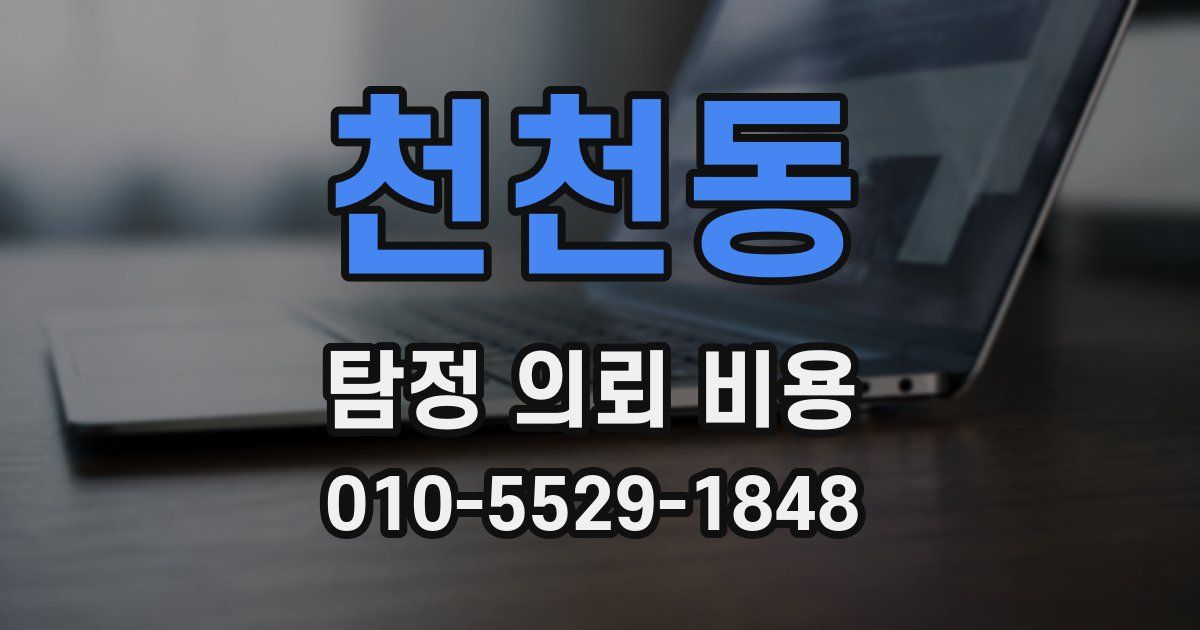 천천동 탐정 의뢰 비용