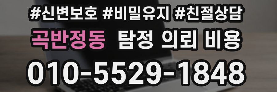 곡반정동 탐정 의뢰 비용