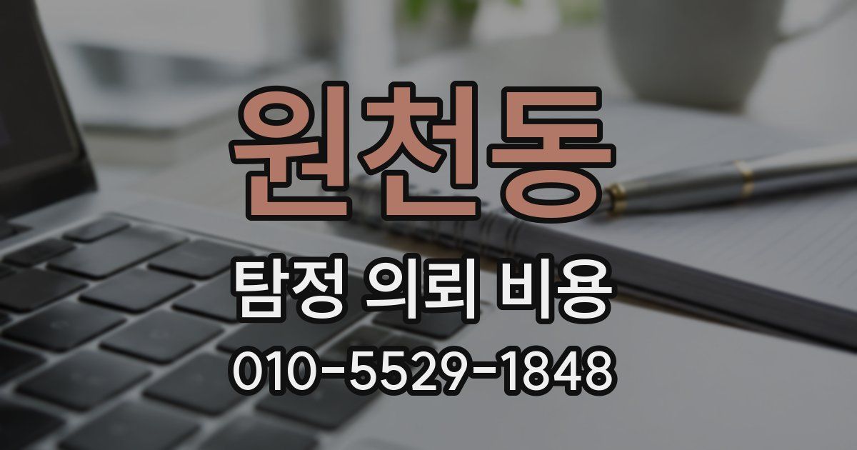 원천동 탐정 의뢰 비용