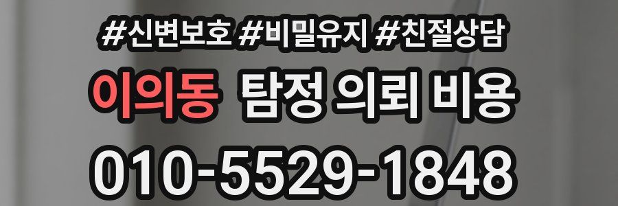 이의동 탐정 의뢰 비용