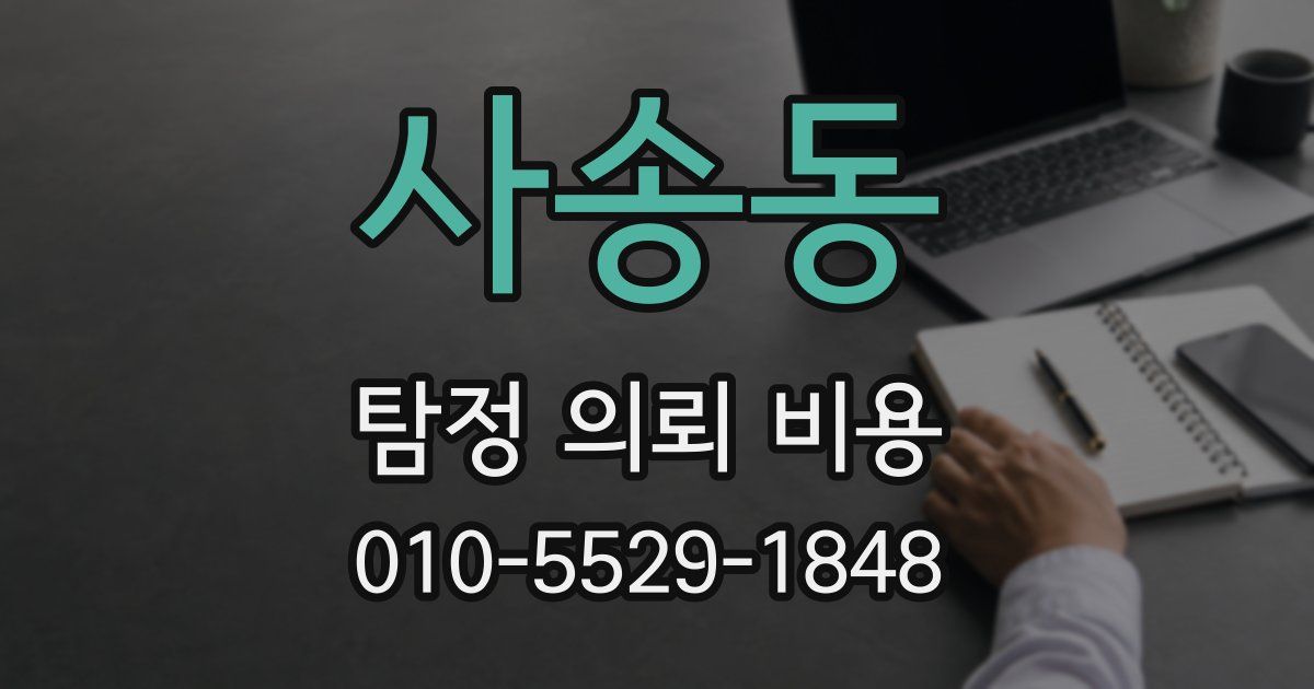 사송동 탐정 의뢰 비용