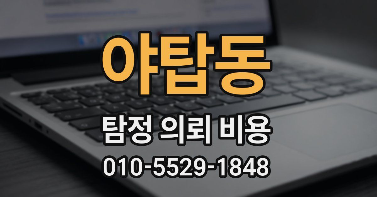야탑동 탐정 의뢰 비용