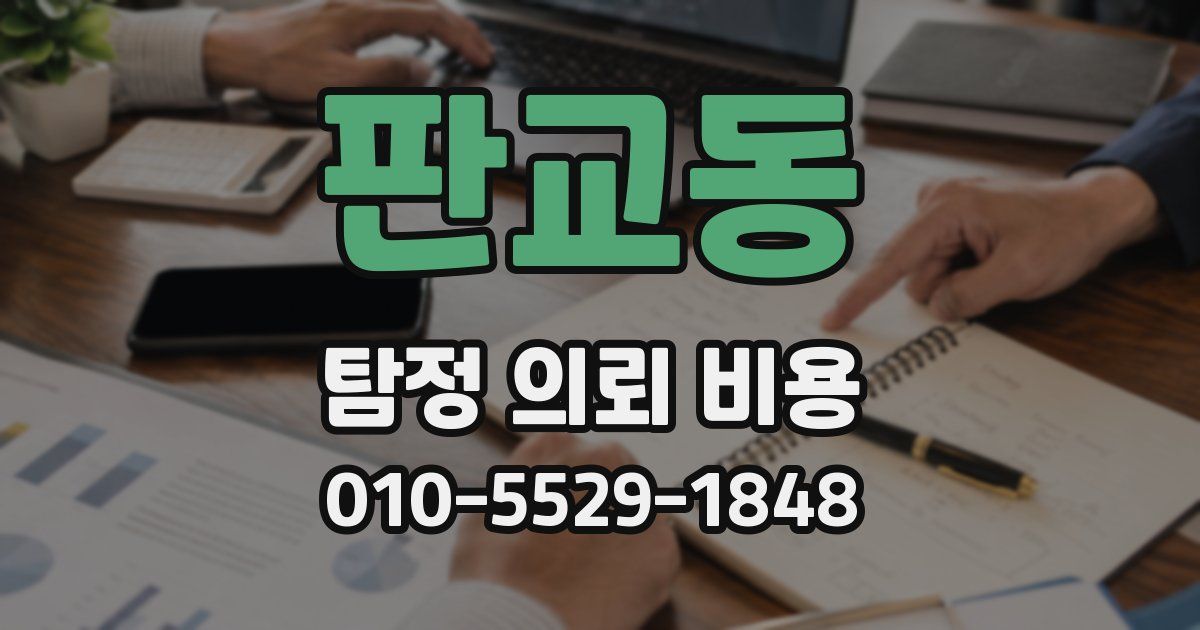 판교동 탐정 의뢰 비용