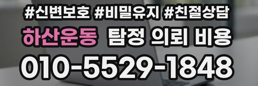 하산운동 탐정 의뢰 비용