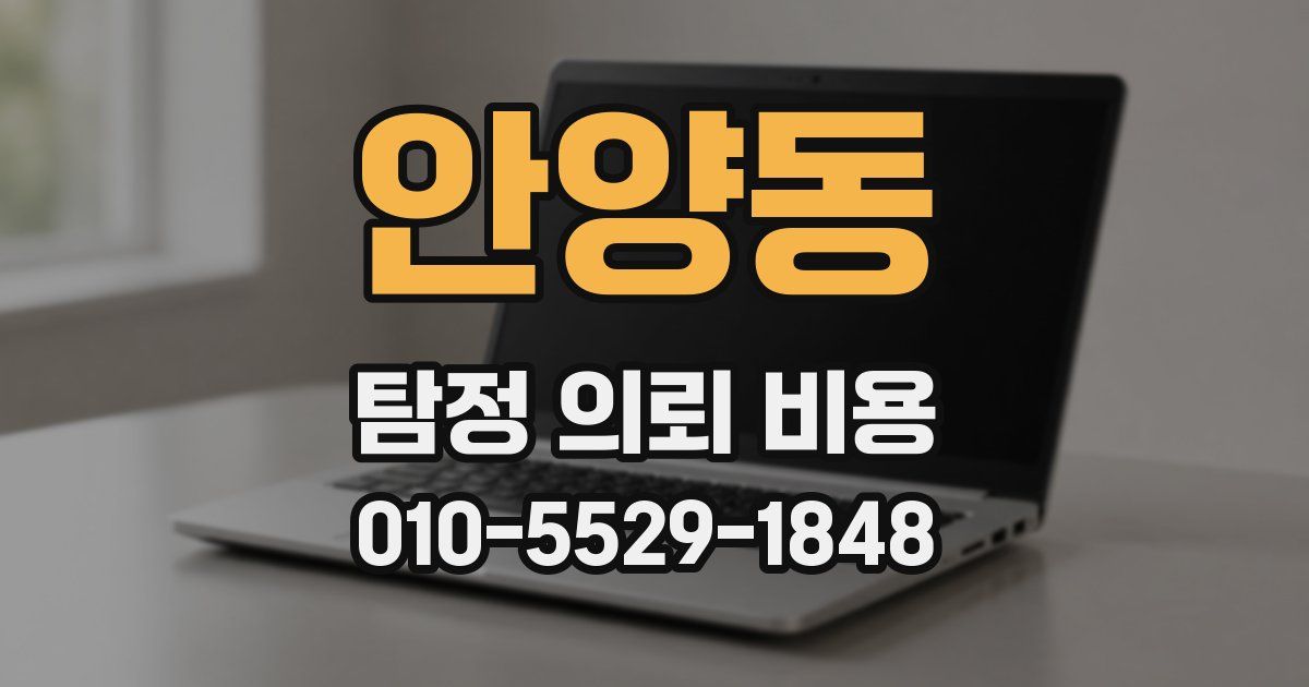 안양동 탐정 의뢰 비용
