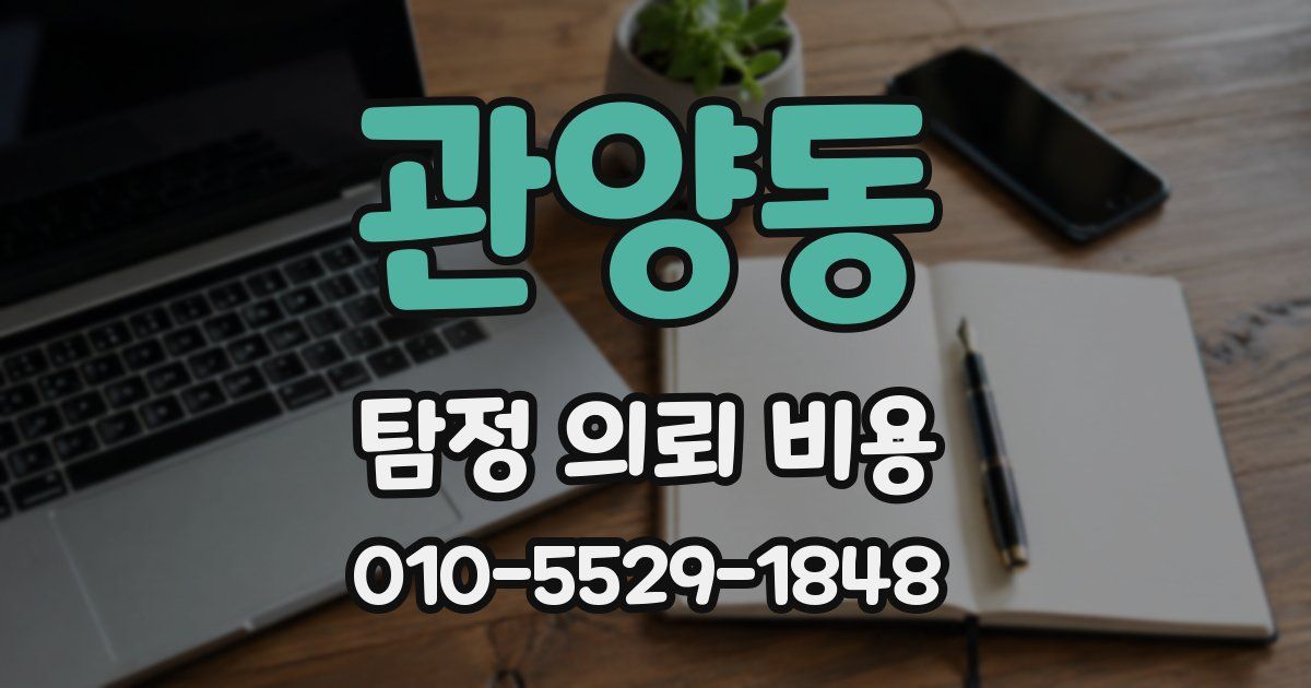 관양동 탐정 의뢰 비용