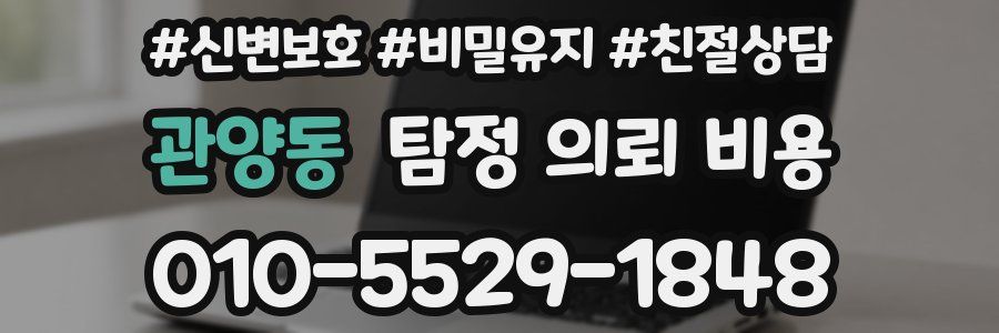관양동 탐정 의뢰 비용