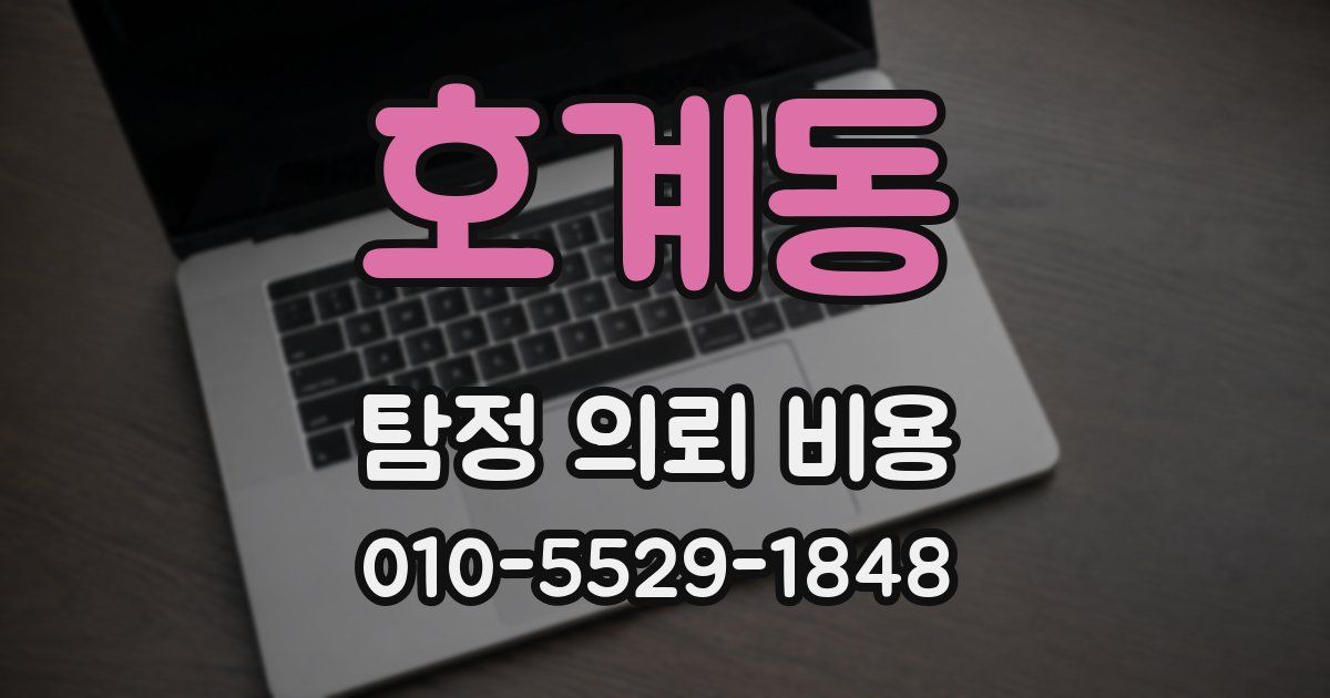 호계동 탐정 의뢰 비용