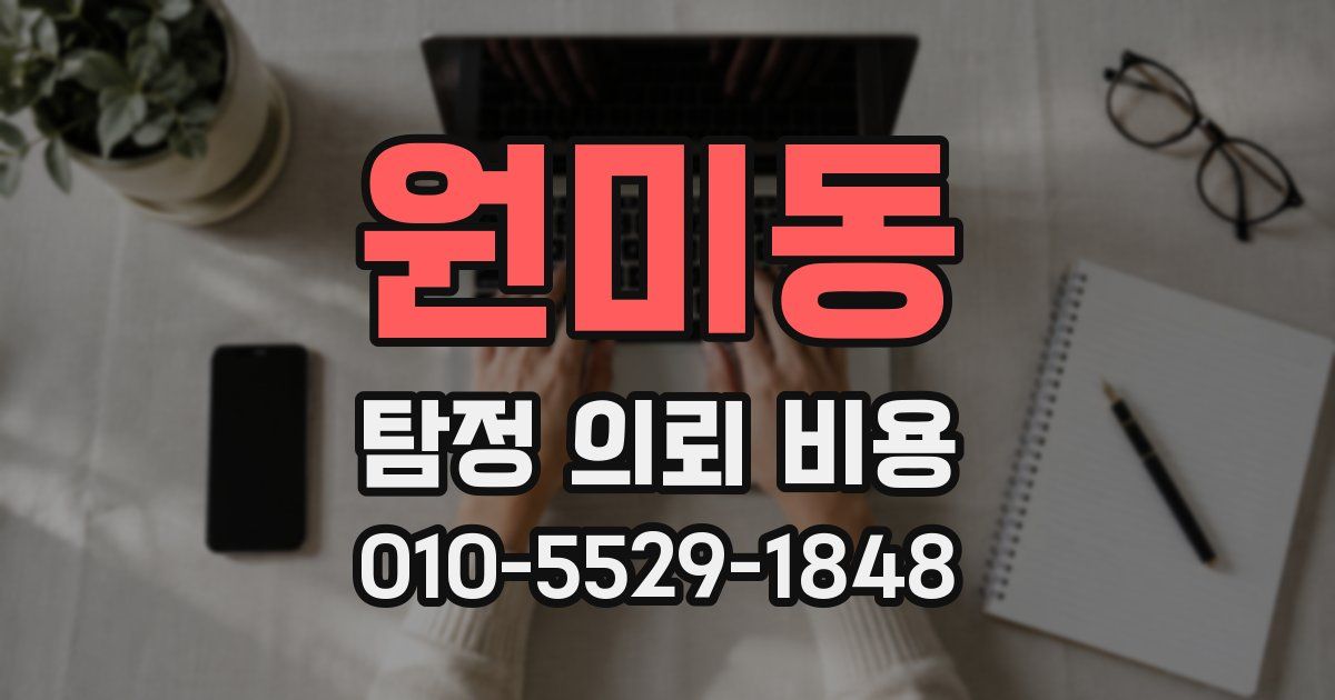 원미동 탐정 의뢰 비용