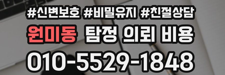 원미동 탐정 의뢰 비용
