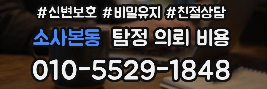 소사본동 탐정 의뢰 비용