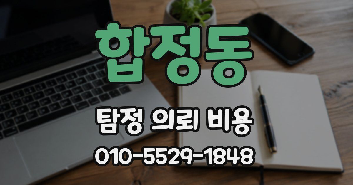 합정동 탐정 의뢰 비용