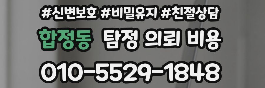 합정동 탐정 의뢰 비용