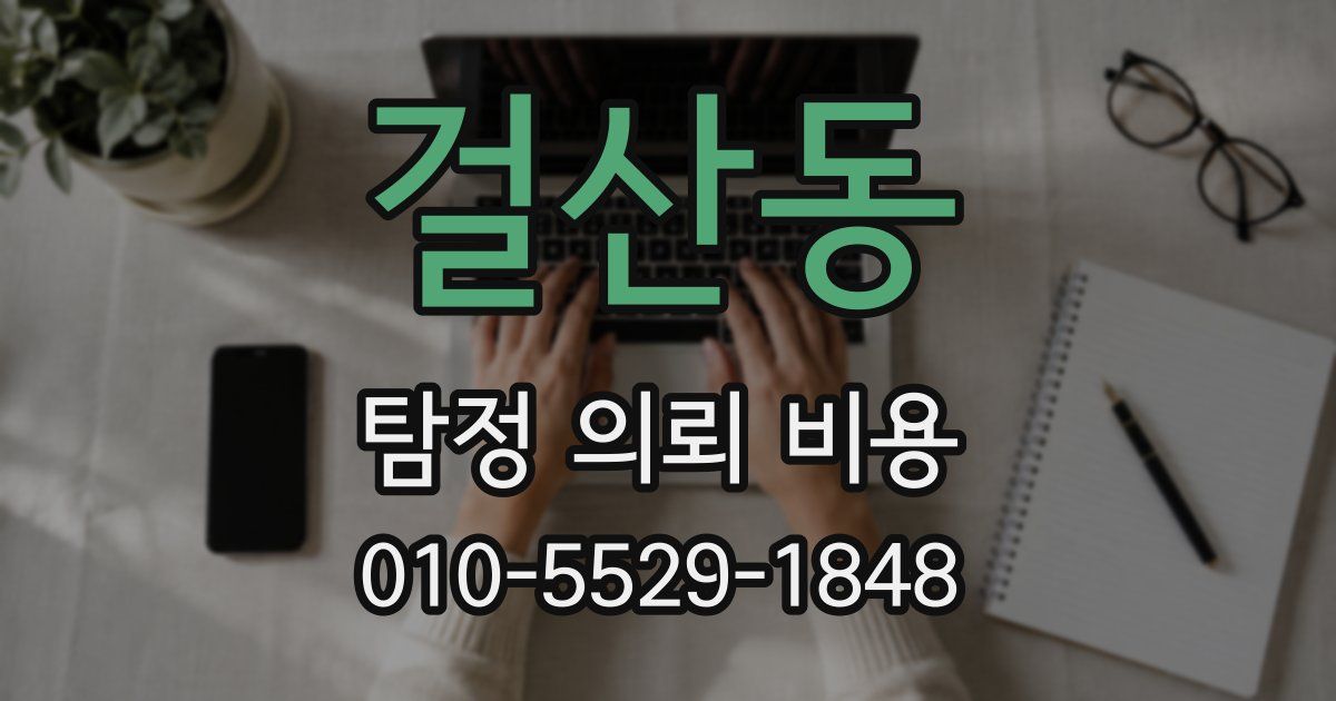 걸산동 탐정 의뢰 비용