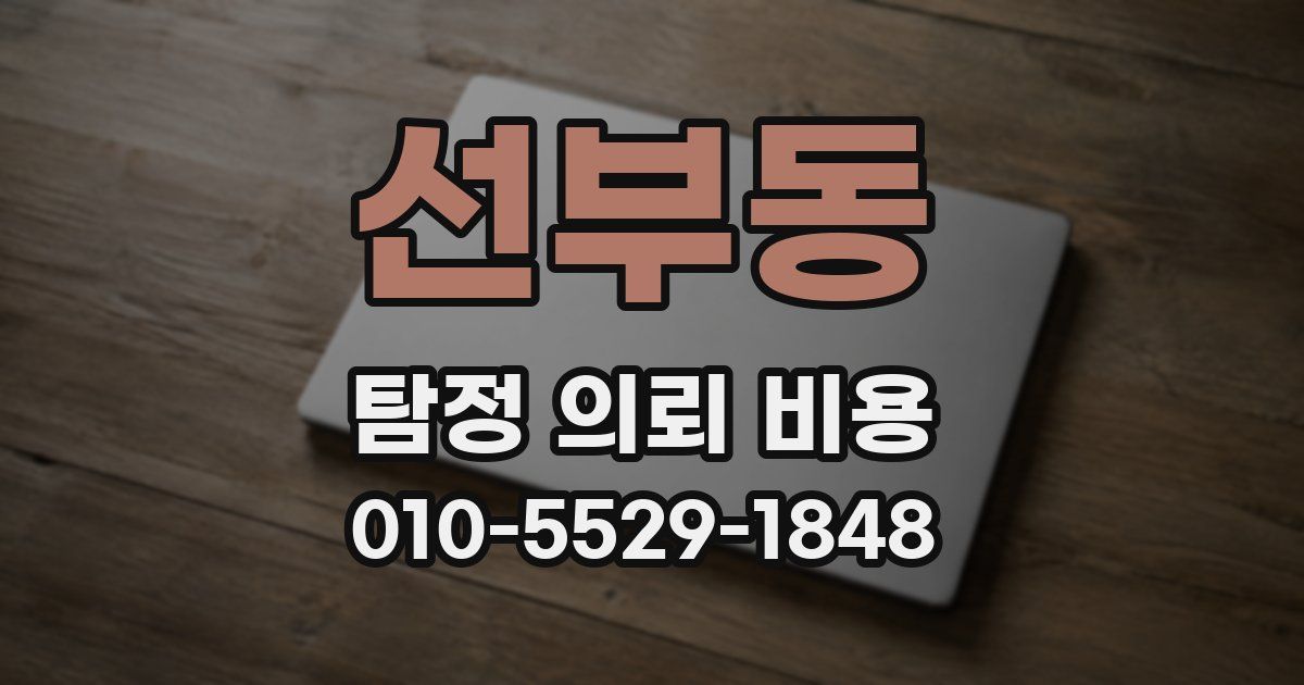 선부동 탐정 의뢰 비용
