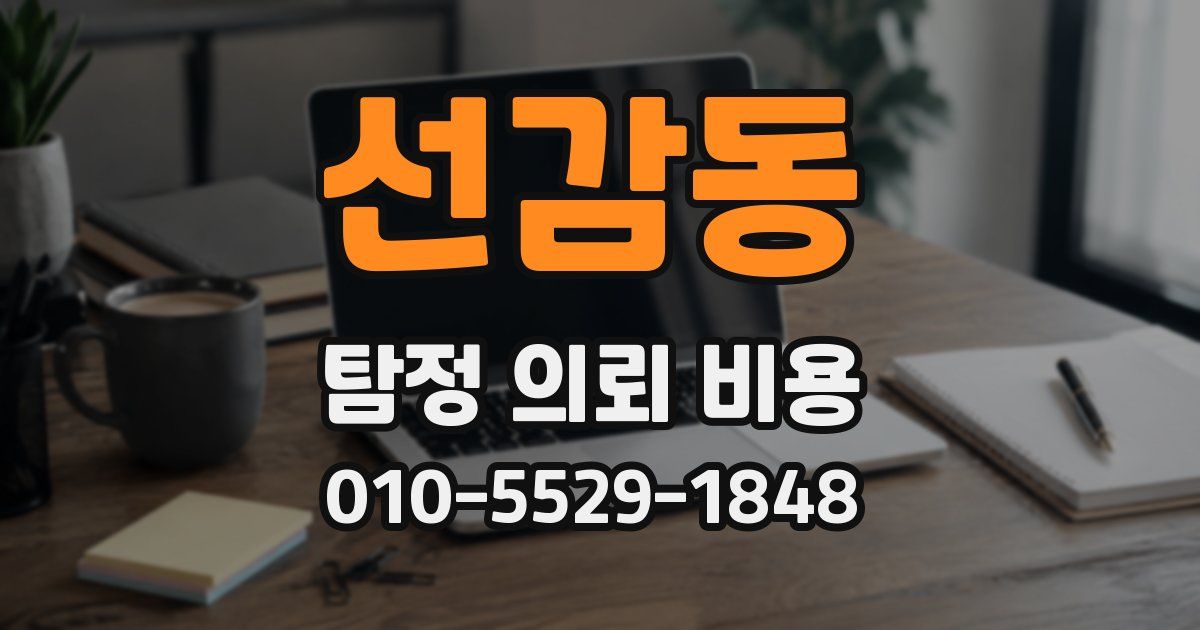 선감동 탐정 의뢰 비용