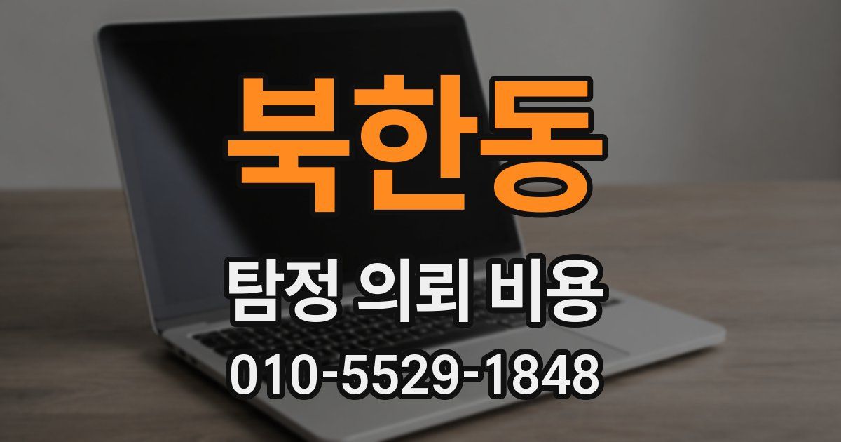 북한동 탐정 의뢰 비용