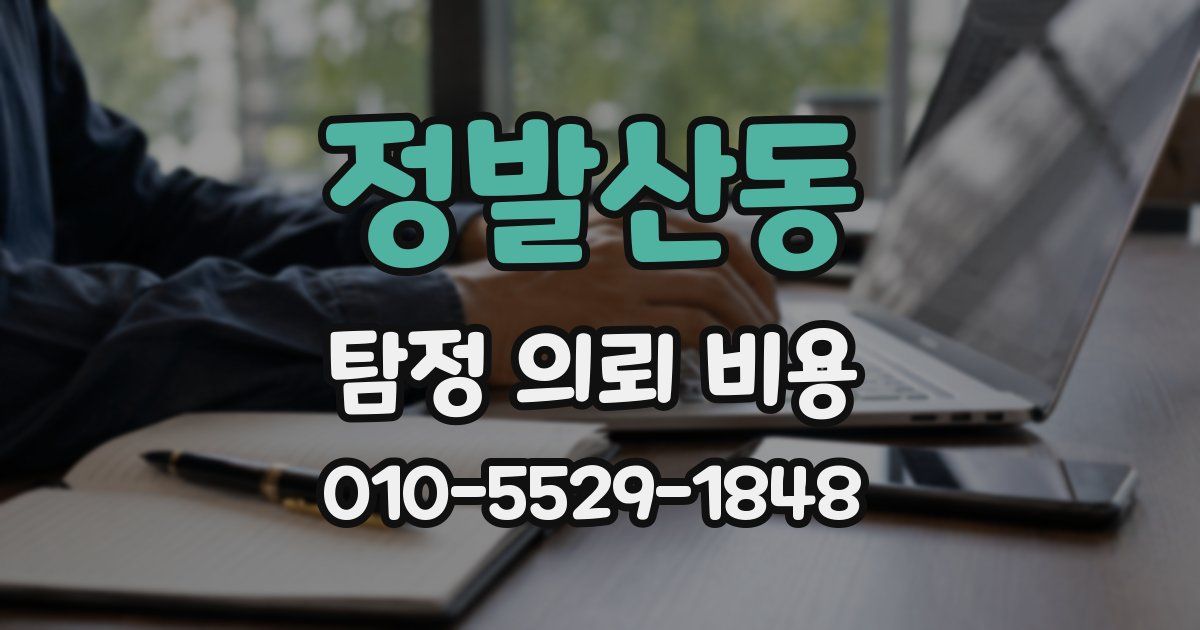 정발산동 탐정 의뢰 비용