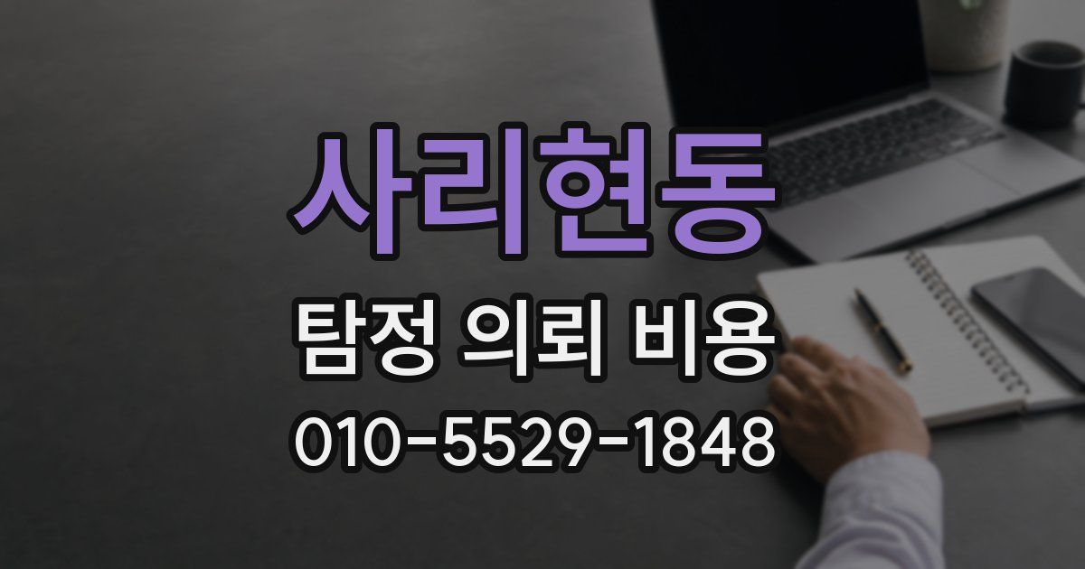 사리현동 탐정 의뢰 비용
