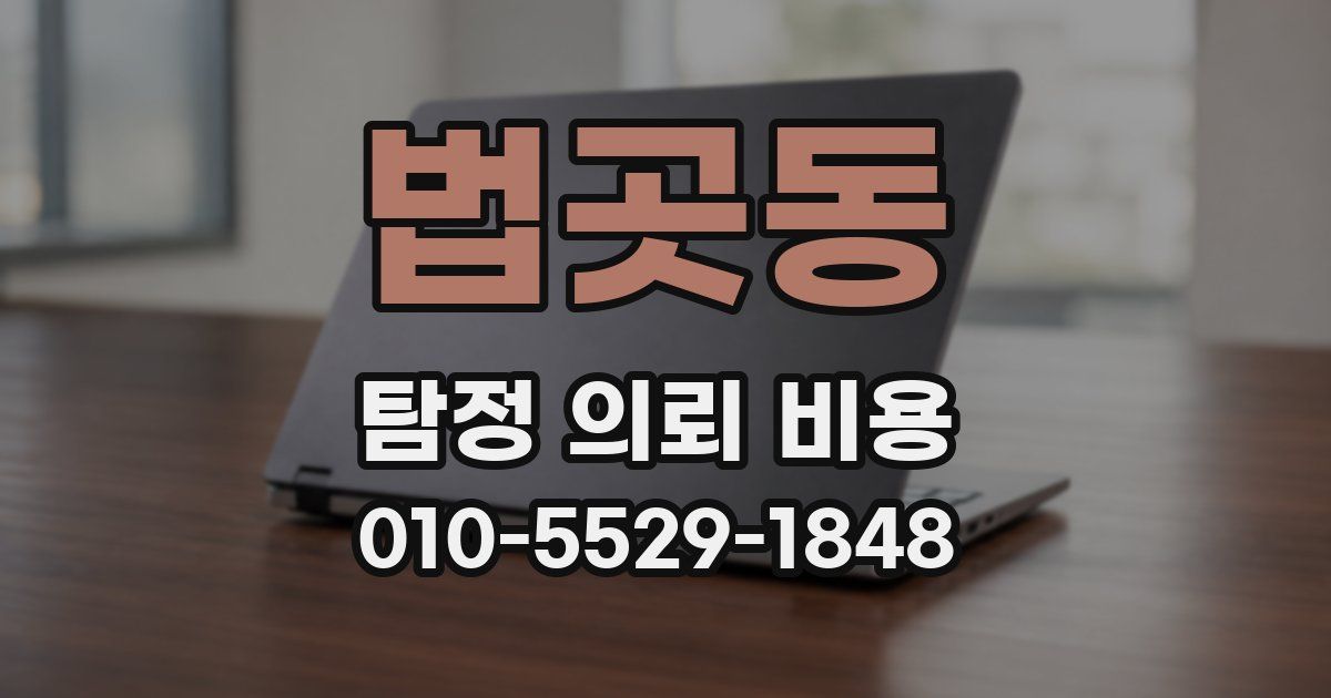 법곳동 탐정 의뢰 비용