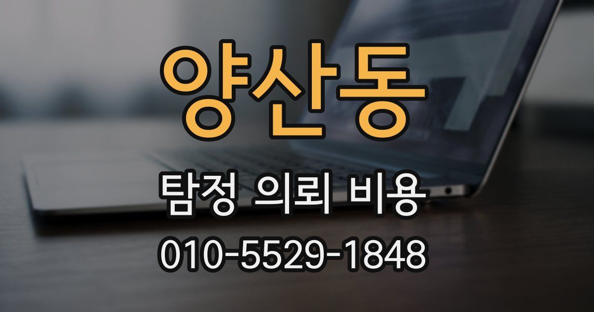 양산동 탐정 의뢰 비용