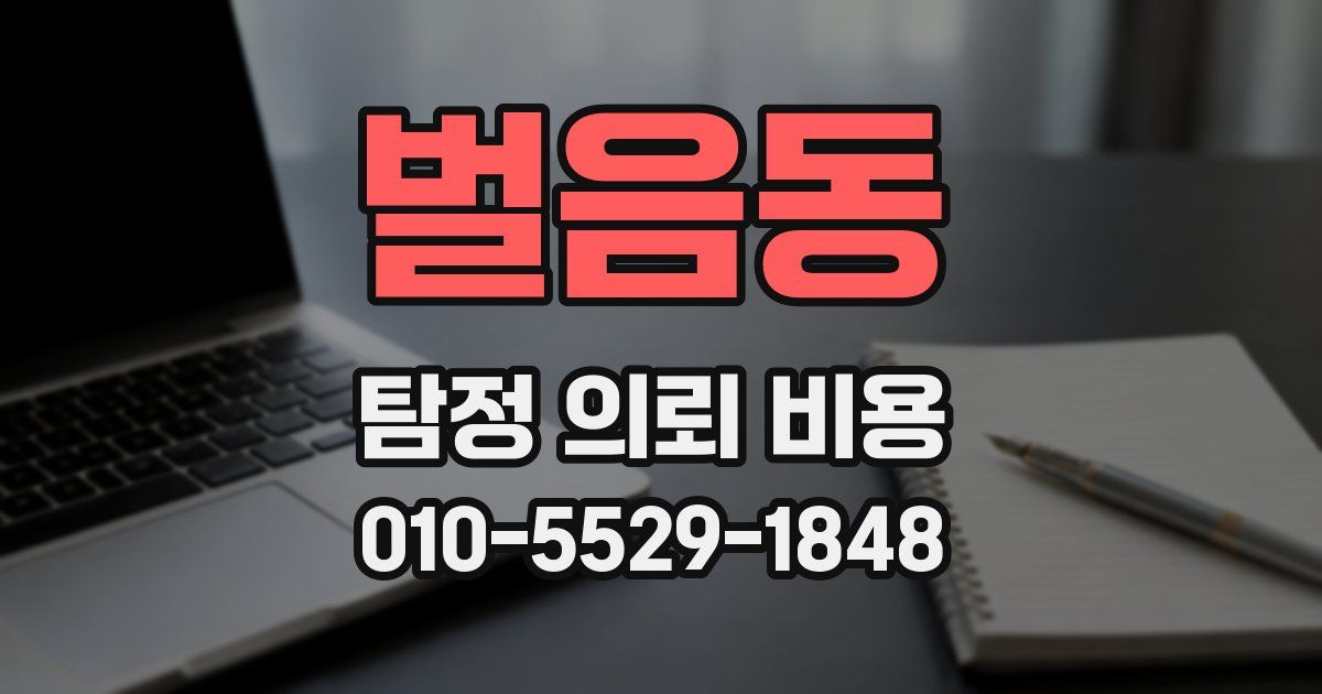 벌음동 탐정 의뢰 비용