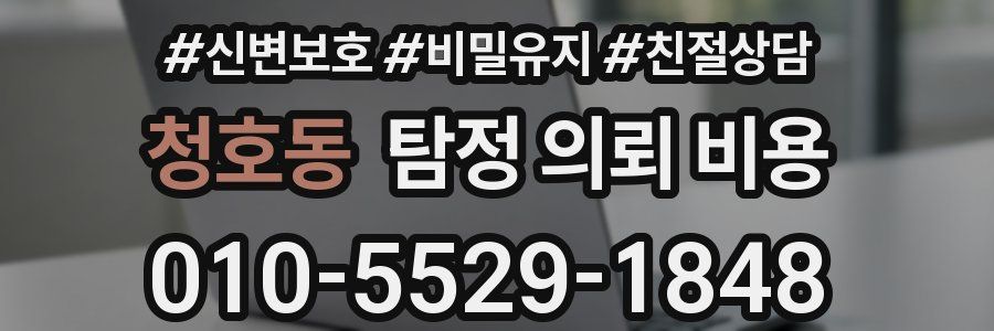 청호동 탐정 의뢰 비용