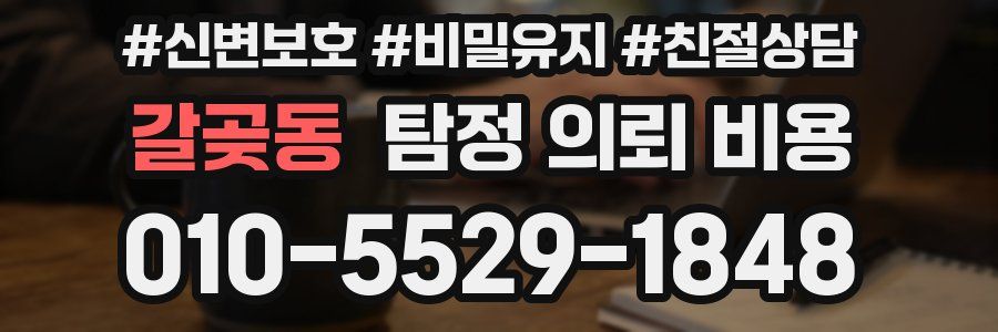 갈곶동 탐정 의뢰 비용