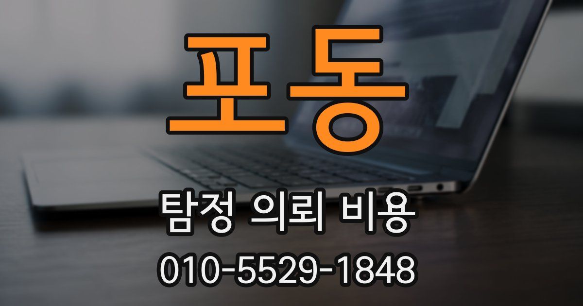 포동 탐정 의뢰 비용