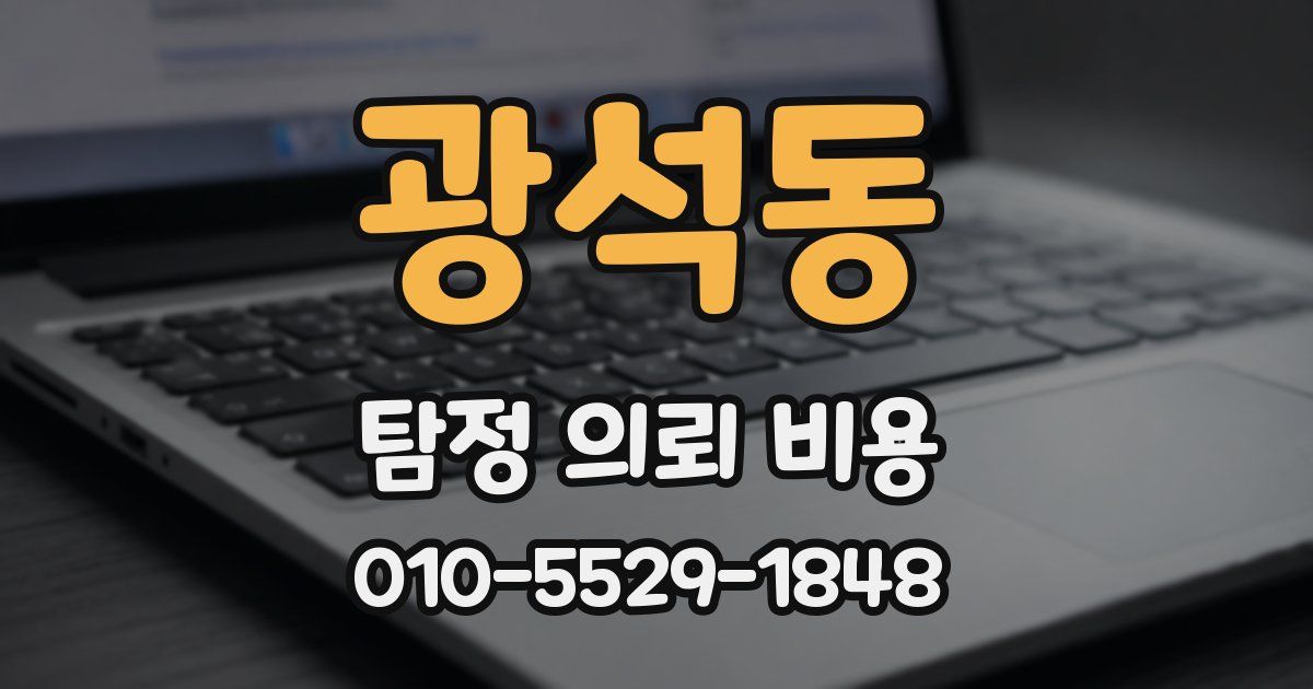 광석동 탐정 의뢰 비용