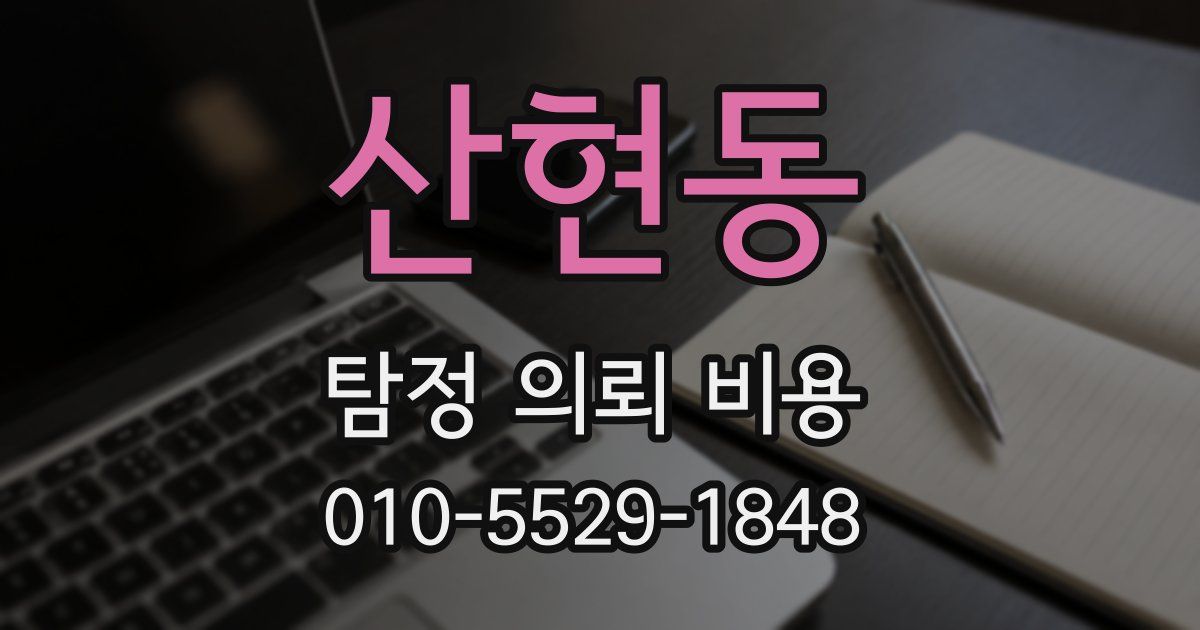 산현동 탐정 의뢰 비용