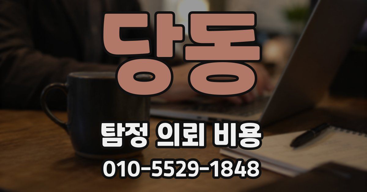 당동 탐정 의뢰 비용