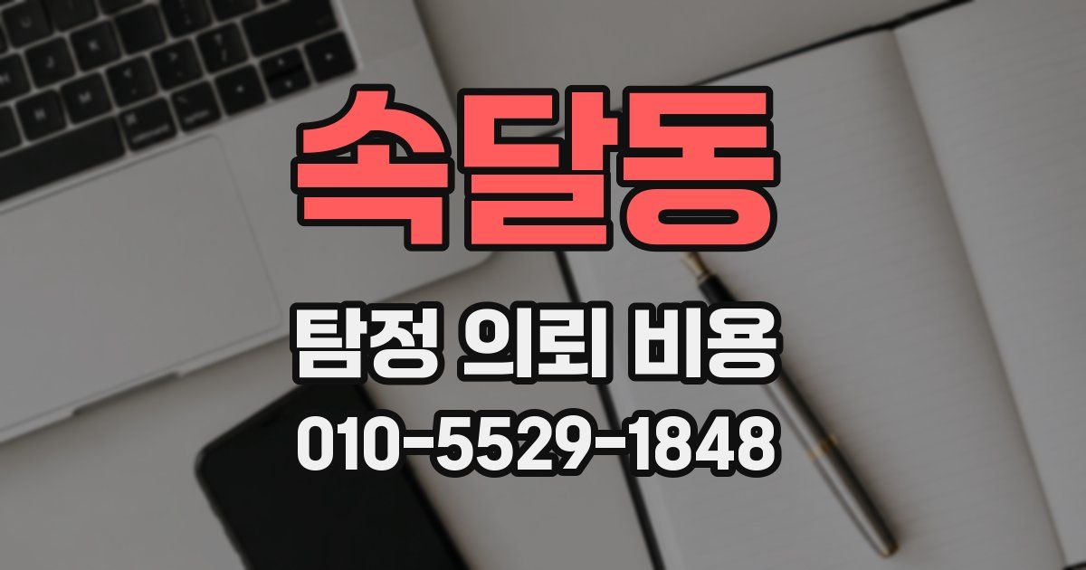 속달동 탐정 의뢰 비용
