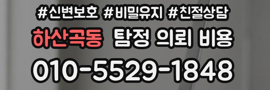 하산곡동 탐정 의뢰 비용