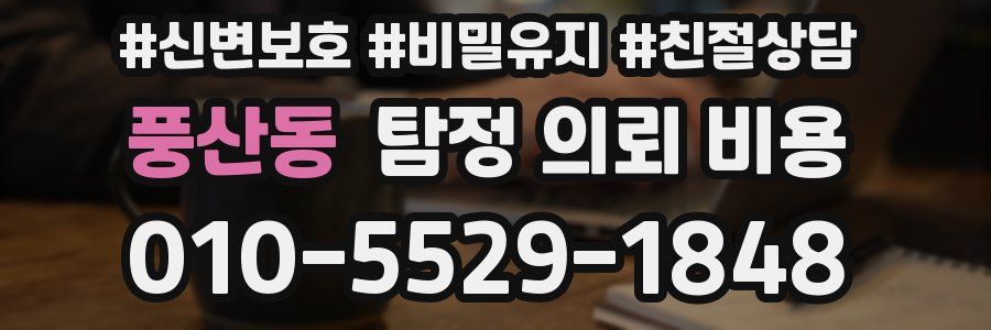 풍산동 탐정 의뢰 비용