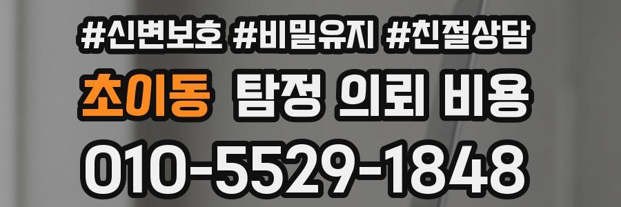 초이동 탐정 의뢰 비용