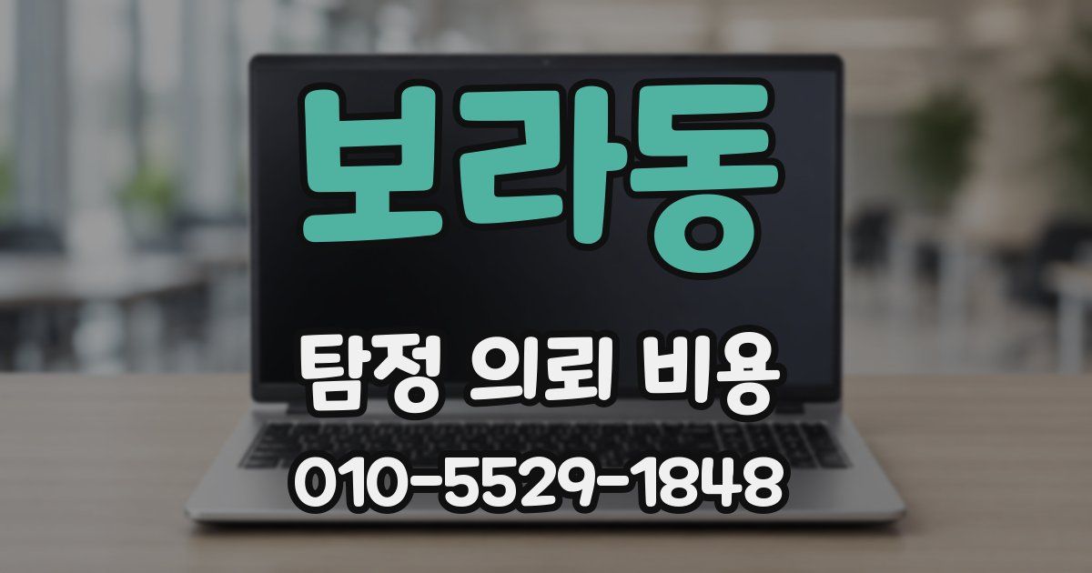 보라동 탐정 의뢰 비용
