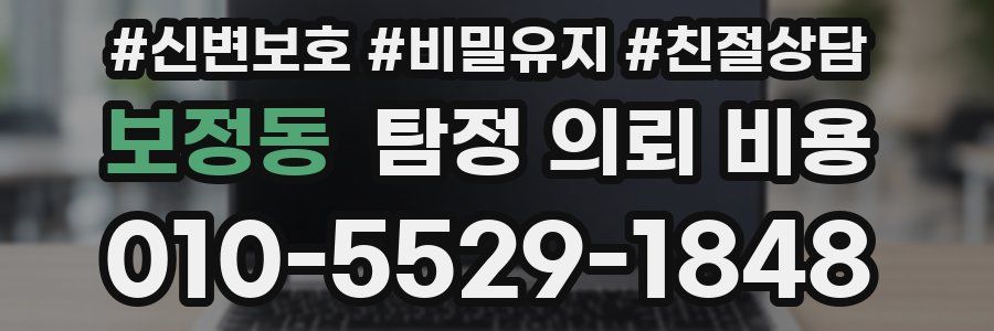 보정동 탐정 의뢰 비용