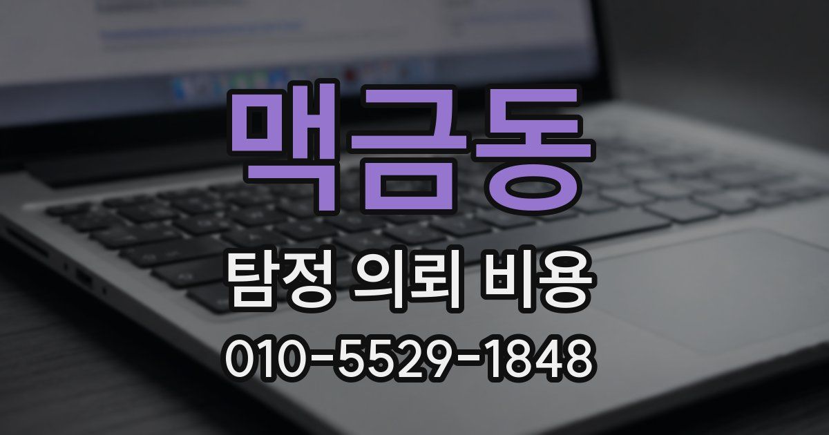 맥금동 탐정 의뢰 비용