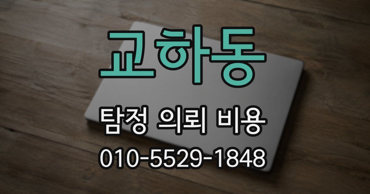교하동 탐정 의뢰 비용
