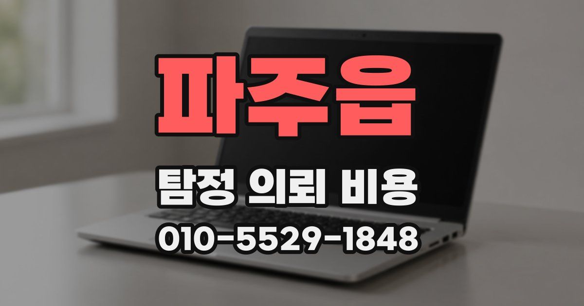 파주읍 탐정 의뢰 비용