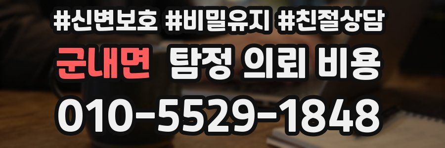군내면 탐정 의뢰 비용