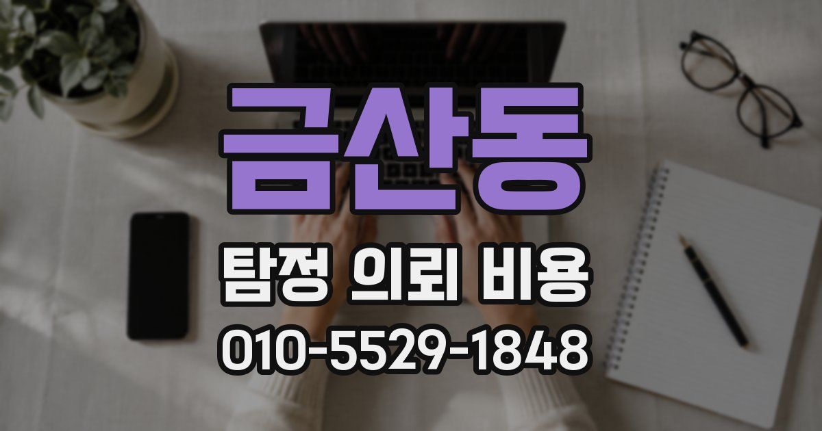 금산동 탐정 의뢰 비용