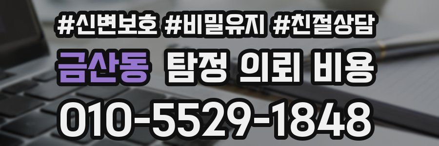 금산동 탐정 의뢰 비용