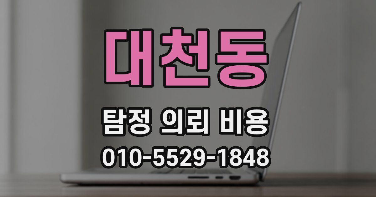 대천동 탐정 의뢰 비용