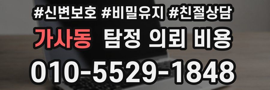 가사동 탐정 의뢰 비용
