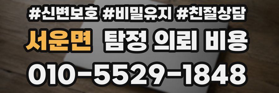 서운면 탐정 의뢰 비용