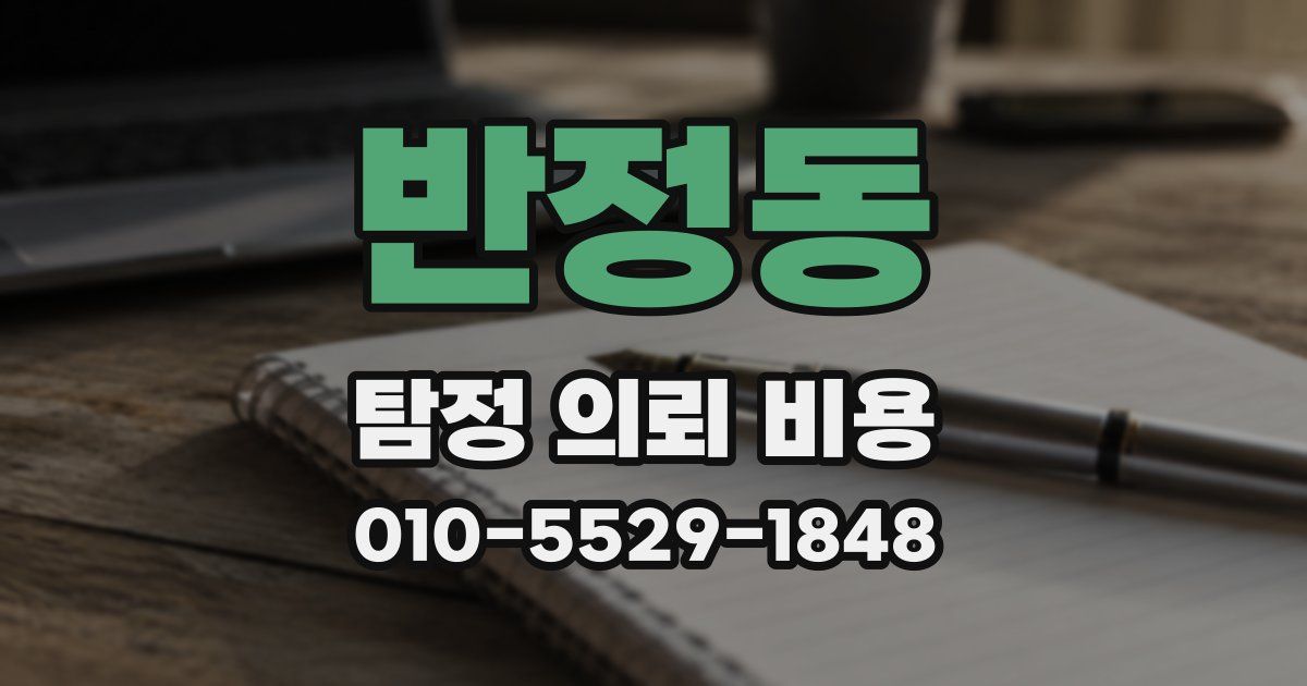 반정동 탐정 의뢰 비용