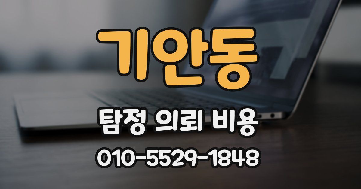 기안동 탐정 의뢰 비용